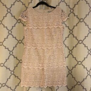 Eliza J cream colored lace dress